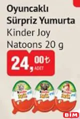 KİNDER JOY NATOONS OYUNCAKLI SÜRPRİZ YUMURTA 20 G
